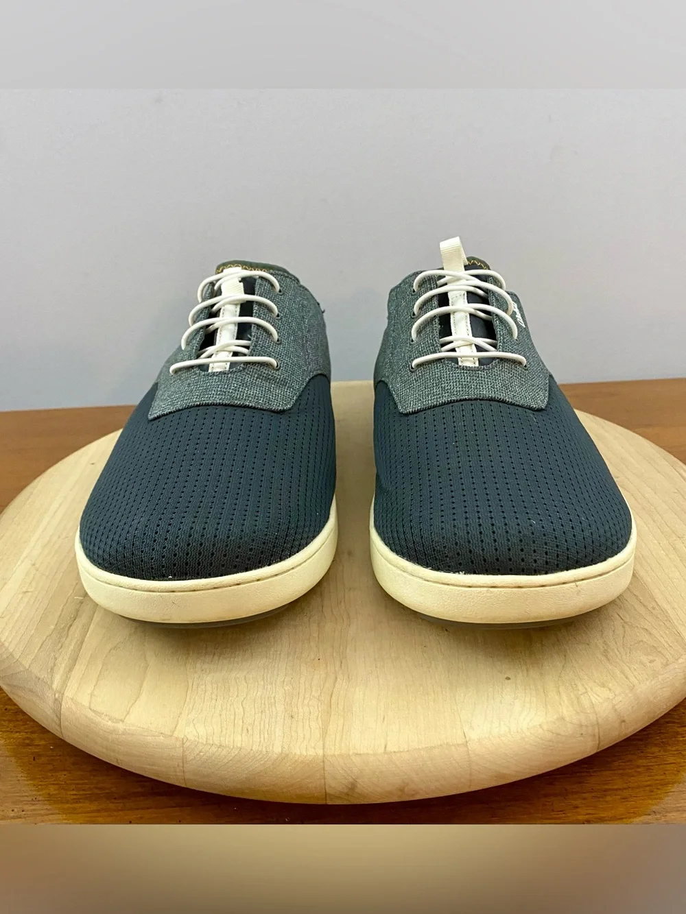 Olukai Nohea Moku Men’s No Tie Boat Shoes Black Grey Mens 13 Outdoors Breathable